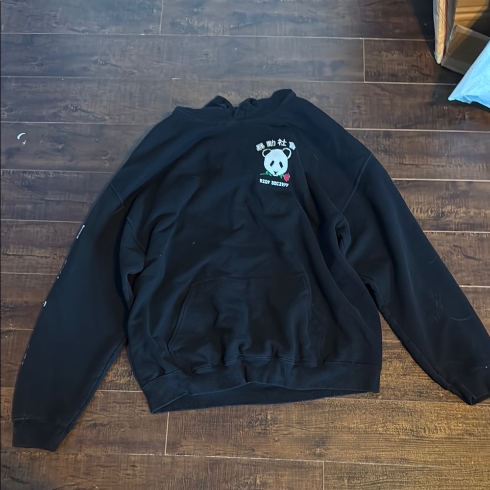 Riot Society Black Sweatshirt with Panda Graphic